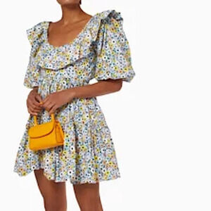 🆕 AGUA by Agua Bendita Flor La Lania Lila Multicolor Babydoll Dress Pastel